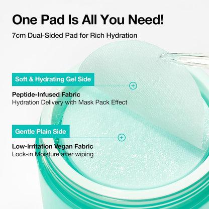 PDRN 100 Hyaluronic Acid Glow Pad, Hydrating Dual-Textured Toner Pads, Salmon DNA & Collagen Face Pads for Glass Skin Glow & Makeup Prep, Sensitive & Dry Skin, Korean Skincare, 180Ml, 60 Pads