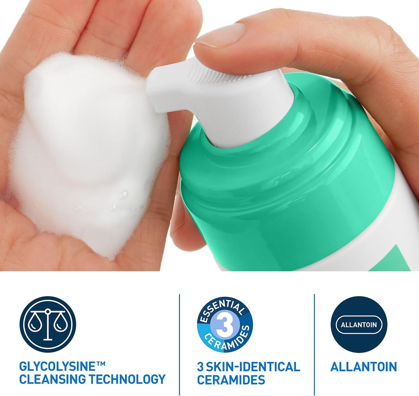 Cerave Balancing Air Foam Cleanser, 3 Ceramides for Combination Skin, 148Ml | Glycolysine Cleansing Technology with Allantoin, Gentle Cleansing for Oil Control & Hydration, Fragrance-Free Formula