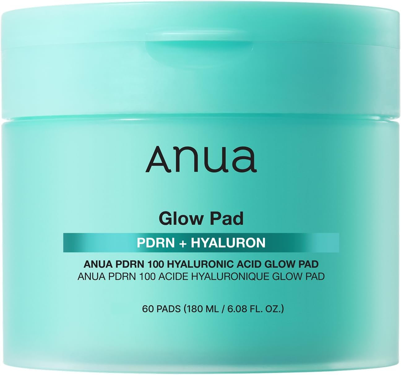 PDRN 100 Hyaluronic Acid Glow Pad, Hydrating Dual-Textured Toner Pads, Salmon DNA & Collagen Face Pads for Glass Skin Glow & Makeup Prep, Sensitive & Dry Skin, Korean Skincare, 180Ml, 60 Pads