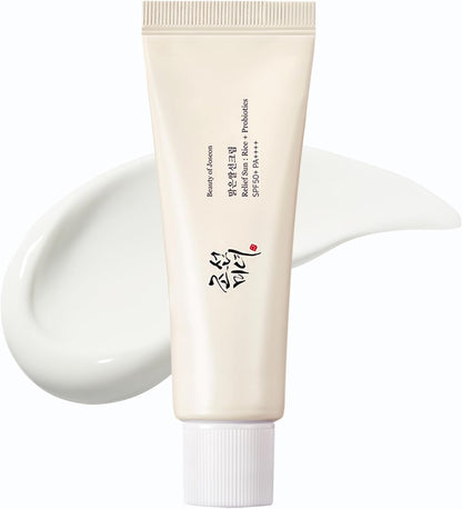 Relief Sun Rice SPF | Daily Korean Skincare and Hydrating Korean Sunscreen, Lightweight, Non-Sticky, and Less White Cast 50 Ml, 1.69 Fl. Oz.