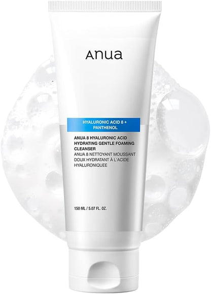 Hydrating Gentle Foaming Cleanser, Daily Face Wash for Double Cleansing, Hyaluronic Acid, Zinc, Panthenol, for Dry & Sensitive Skin, Sebum Balance Facial Cleanser, Korean Skincare, 150Ml