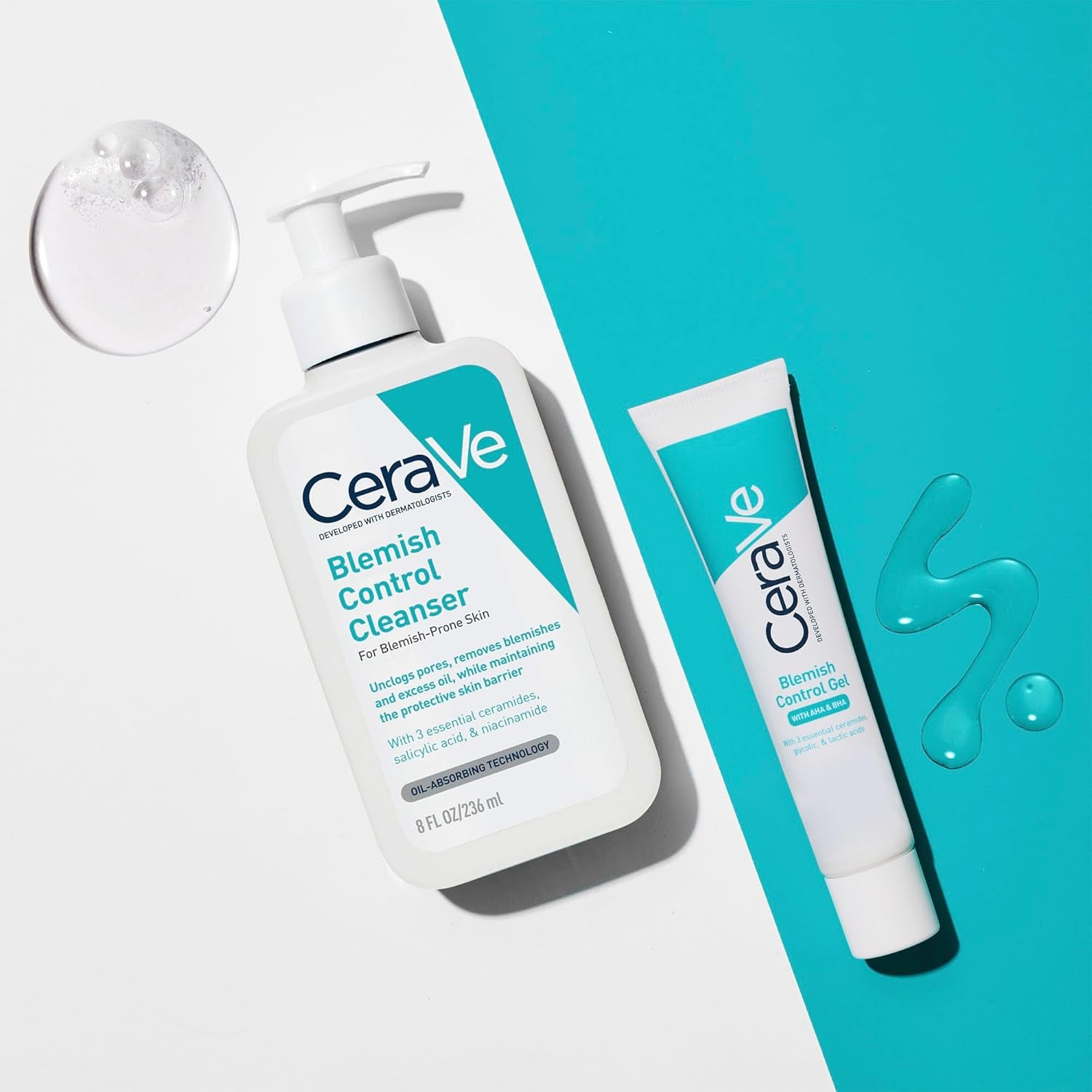 Cerave Blemish Control Gel Moisturiser with 2% Salicylic Acid, Niacinamide, & 3 Essential Ceramides, Blemish-Prone Skin, Dermatologist Developed, 40Ml
