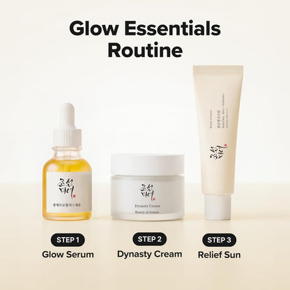 Glow Essentials Set​ㅣRelief Sun + Dynasty Cream + Glow Serum | Daily Korean Skincare Kit