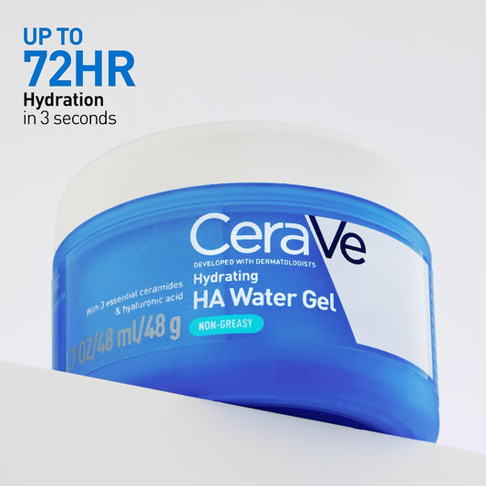 Cerave Hydrating Hyaluronic Acid Water Gel for Plumping Hydration with Ceramides, Hyaluronic Acid & Niacinamide, Ultra-Light Facial Moisturising Lotion, 48G