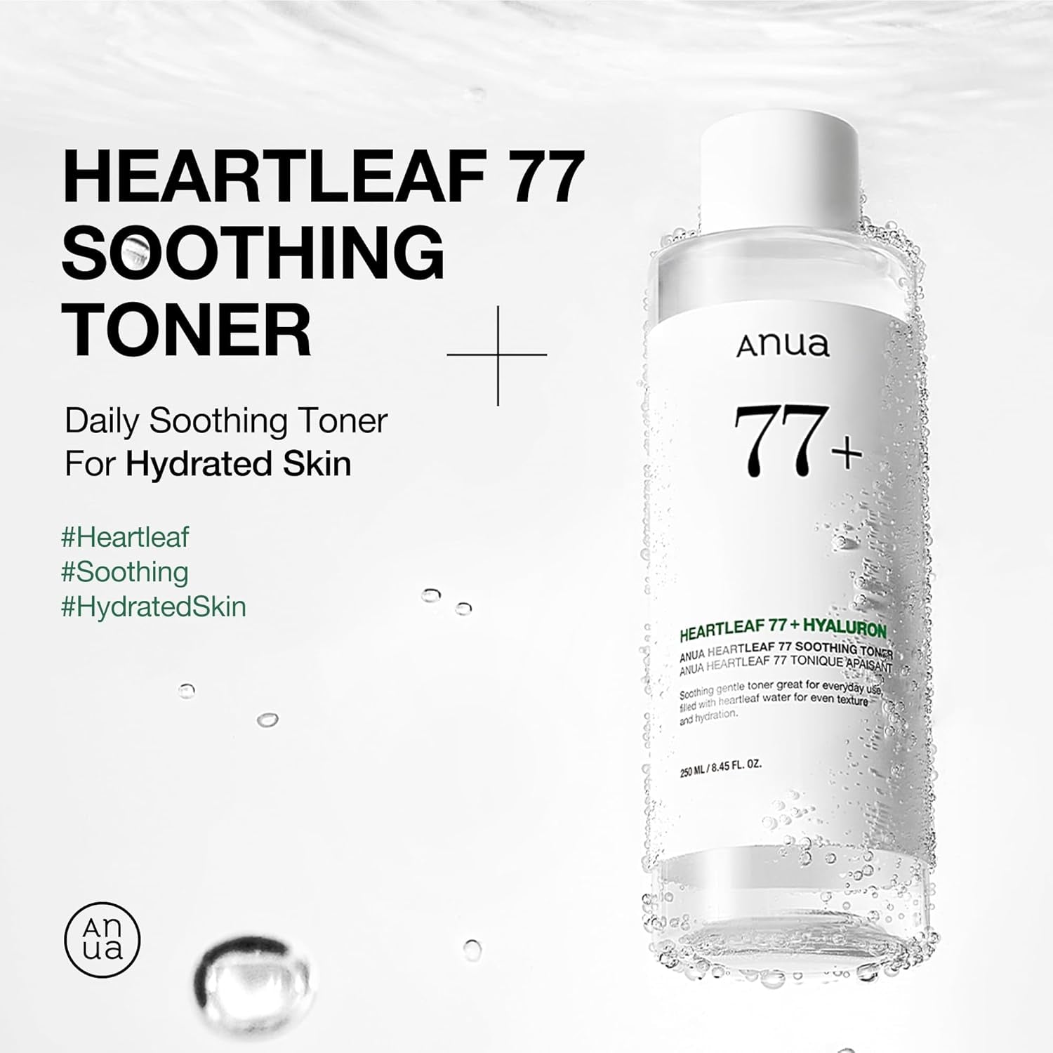 Heartleaf 77 Soothing Toner, Moisturizing & Calming Facial Toner for Glass Skin, Hyaluronic Acid, Lightweight Hydration for Sensitive Skin, Redness Relief, Korean Skin Care, 8.45 Fl.Oz
