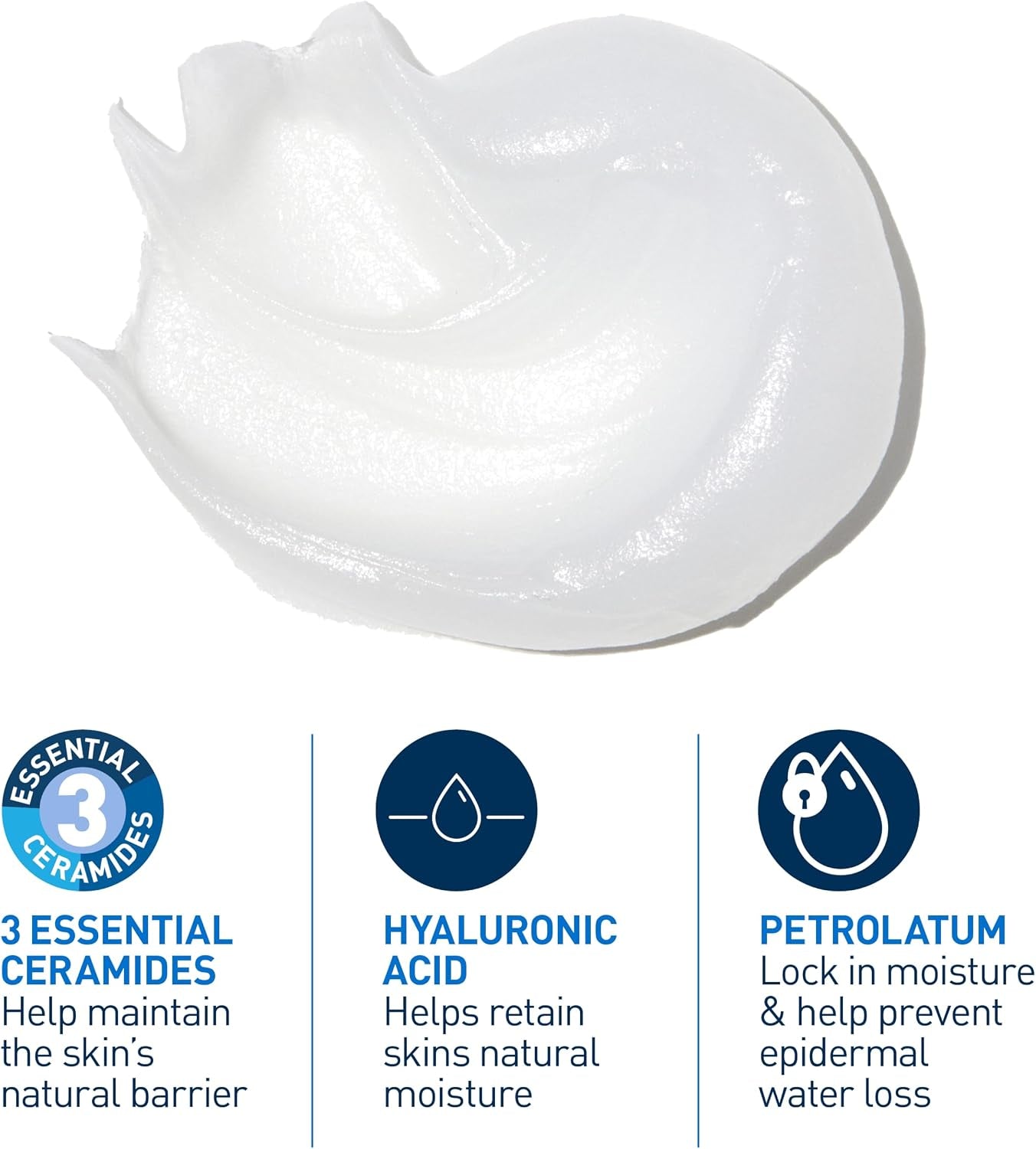 Cerave Advanced Repair Ointment for Very Dry Chapped Skin with 3 Essential Ceramides, Pharmaceutical-Grade Petrolatum, Hyaluronic Acid, Face Body & Lips, Dermatologist Developed, 88Ml