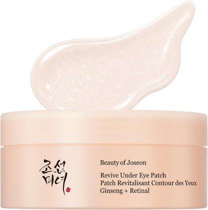 Revive under Eye Patch Retinal Ginseng for Puffy under Eye Bag Masks Collagen Peptide Korean Skincare for Women and Men, 60 Sheets 30 Pairs