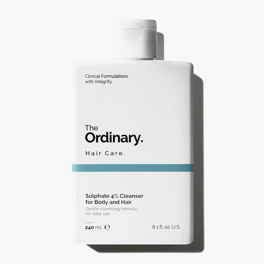 Sulphate 4% Cleanser for Body and Hair, Gentle Fragrance-Free Shampoo and Body Wash, 240Ml