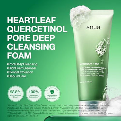 Double Cleansing Duo for Facial Cleansing, Heartleaf Pore Control Cleansing Oil & Quercetinol Deep Cleansing Foam, Makeup Remover Face Wash, Blackhead Care, Korean Skincare