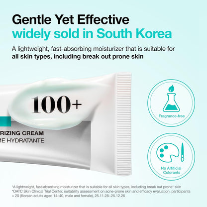 PDRN Hyaluronic Acid 100 Moisturizing Cream, Lightweight, Non-Greasy Hydrating Face Moisturizer with Salmon DNA for Glass Skin, Korean Skincare, 2.02 Fl.Oz