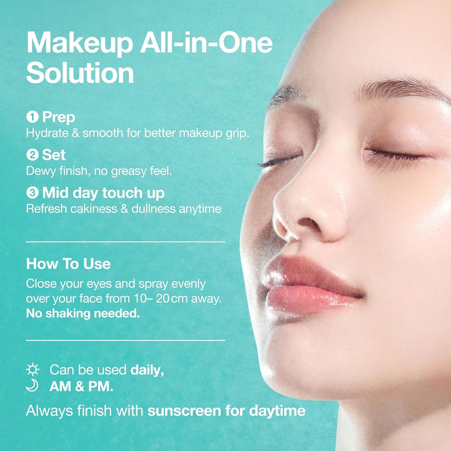 PDRN Collagen Glow Facial Serum Spray, Hydrating Face Mist, Hyaluronic Acid, Dewy Glass Finish, All Skin Types, Instant Plumping Hydration, Firming Care, Korean Skincare, 30Ml