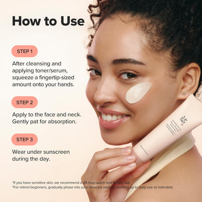Revive Firming Moisturizer Ginseng Ceramide + Fermented Retinol for Dry, Sensitive Skin Korean Skincare for Women and Men, 60Ml