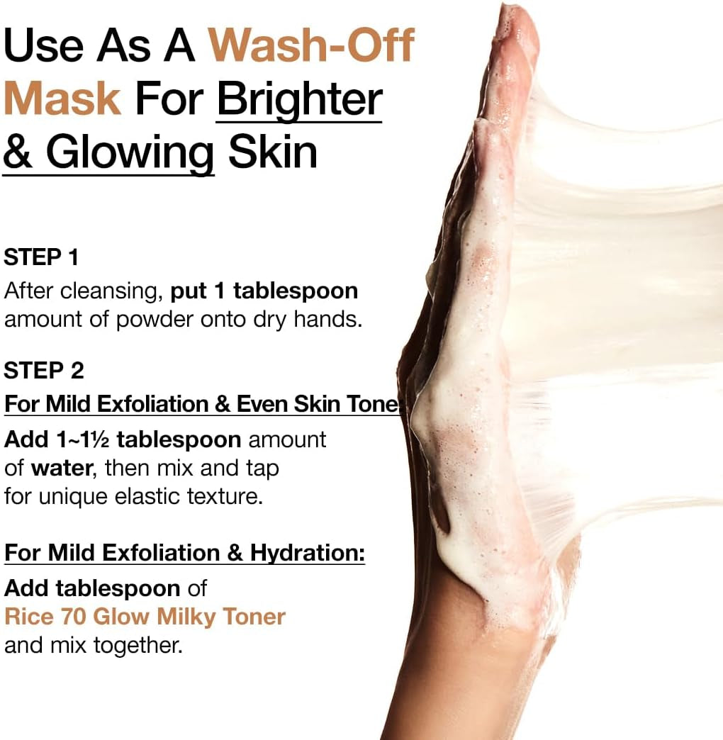 Rice Enzyme Brightening Cleansing Powder, Exfoliating Powder-To-Foam Cleanser, Smooth Texture & Clarity, Hydrating & Gentle Formula, Korean Skincare, 1.41 Fl.Oz