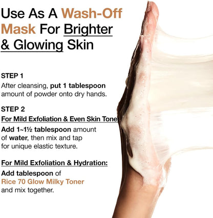 Rice Enzyme Brightening Cleansing Powder, Exfoliating Powder-To-Foam Cleanser, Smooth Texture & Clarity, Hydrating & Gentle Formula, Korean Skincare, 1.41 Fl.Oz