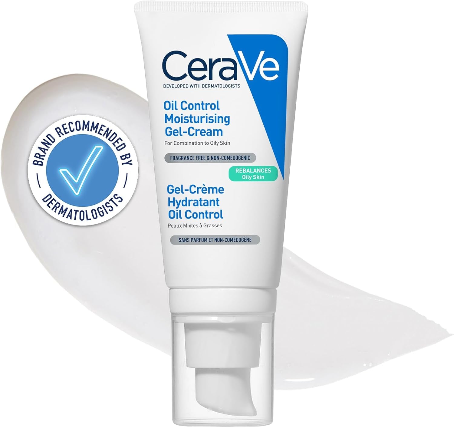 Cerave Oil Control Moiusturising Gel Cream for Combination & Oily Skin,52Ml | Oil-Absorbing Technology with 3 Essential Ceramides & Hyaluronic Acid, Lightweight, Matte Finish, Dermatologist Developed