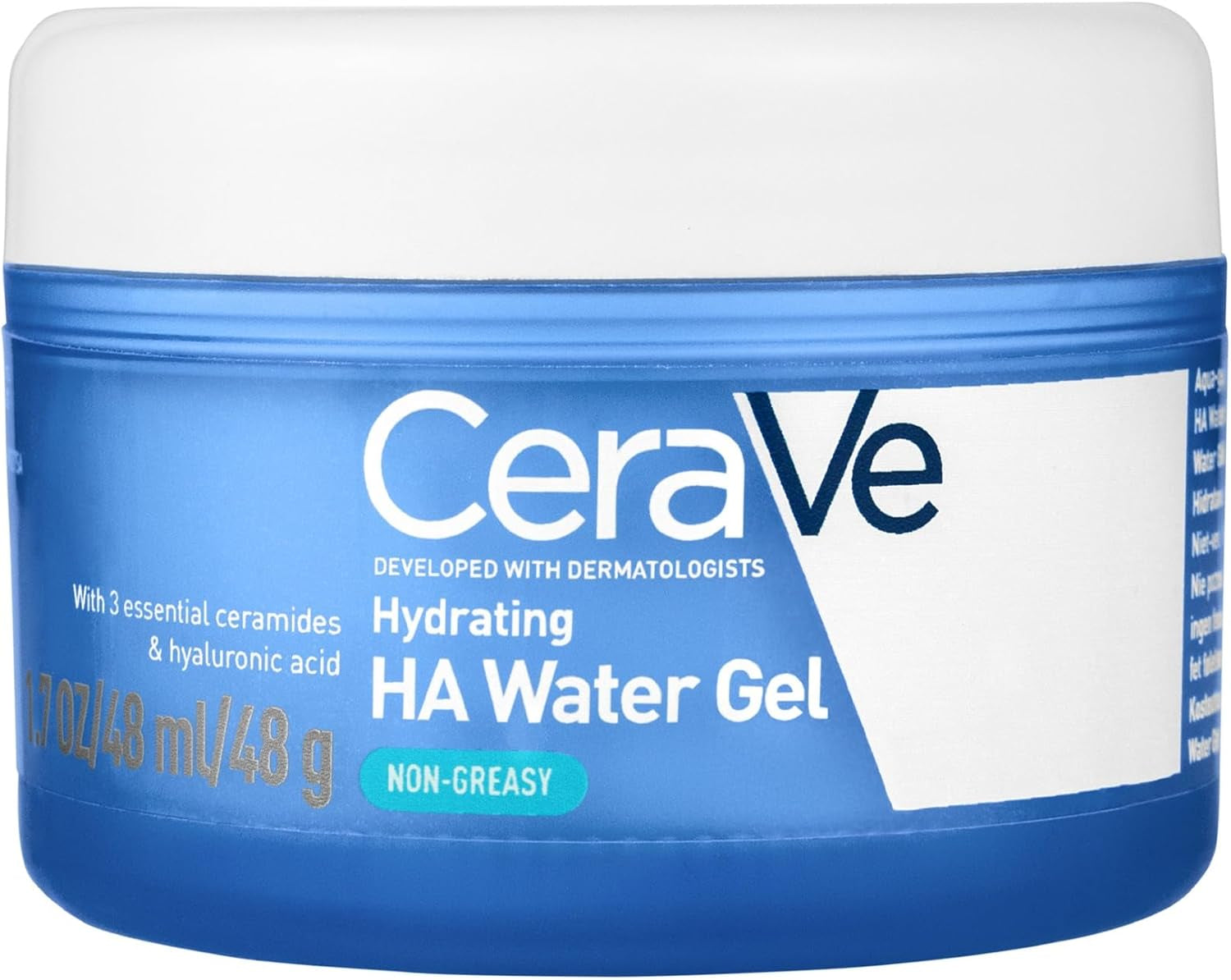 Cerave Hydrating Hyaluronic Acid Water Gel for Plumping Hydration with Ceramides, Hyaluronic Acid & Niacinamide, Ultra-Light Facial Moisturising Lotion, 48G