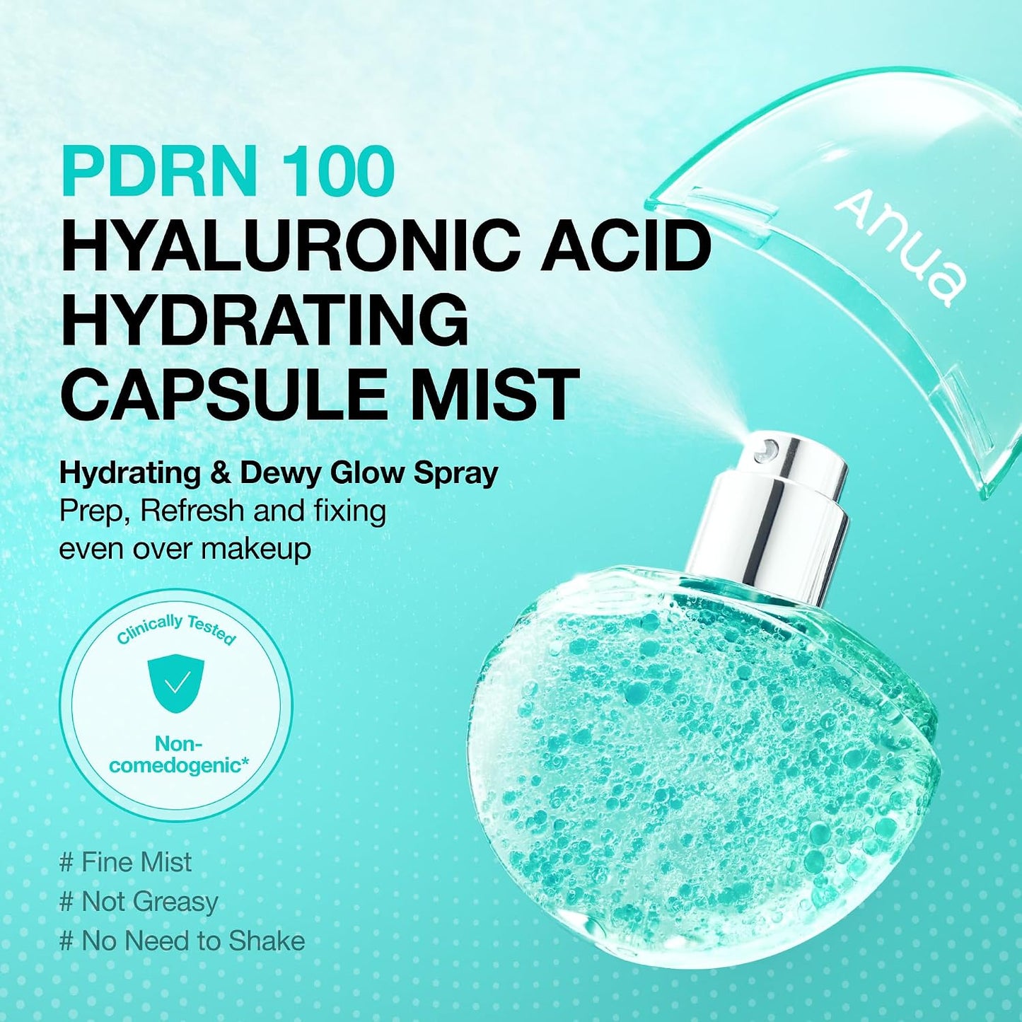 PDRN Collagen Glow Facial Serum Spray, Hydrating Face Mist, Hyaluronic Acid, Dewy Glass Finish, All Skin Types, Instant Plumping Hydration, Firming Care, Korean Skincare, 30Ml