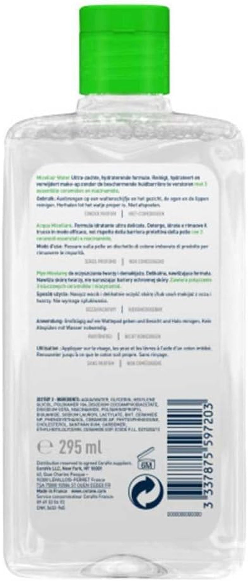 Cerave Micellar Cleansing Water with Niacinamide and 3 Essential Ceramides for All Skin Types 295Ml