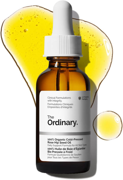 The Ordinary 100% Organic Cold-Pressed Rose Hip Seed Oil, Addresses Signs of Aging by Improving the Appearance of Uneven Skin Tone, Supporting Skin Elasticity, 30Ml