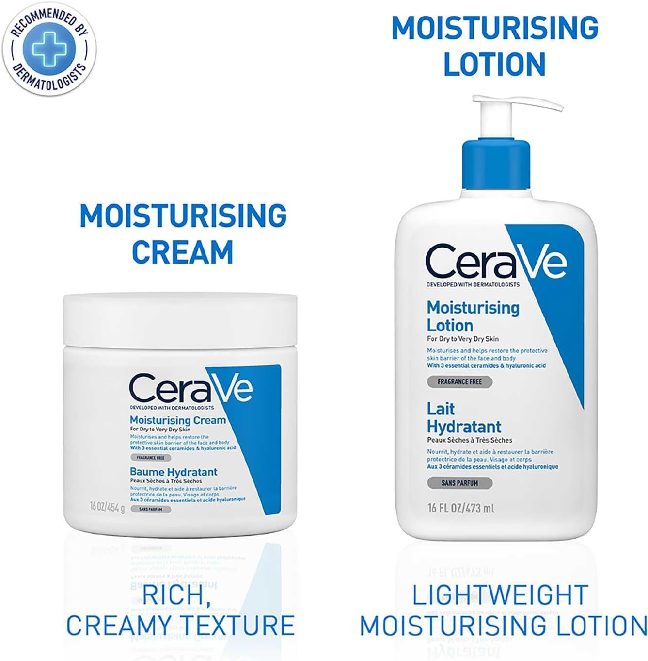 Cerave Moisturising Lotion with Ceramides for Normal to Dry Skin, 473Ml | Lighweight Daily Hydrating Face & Body Moisturiser with Hyaluronic Acid, MVE Technology. Fragrance-Free.