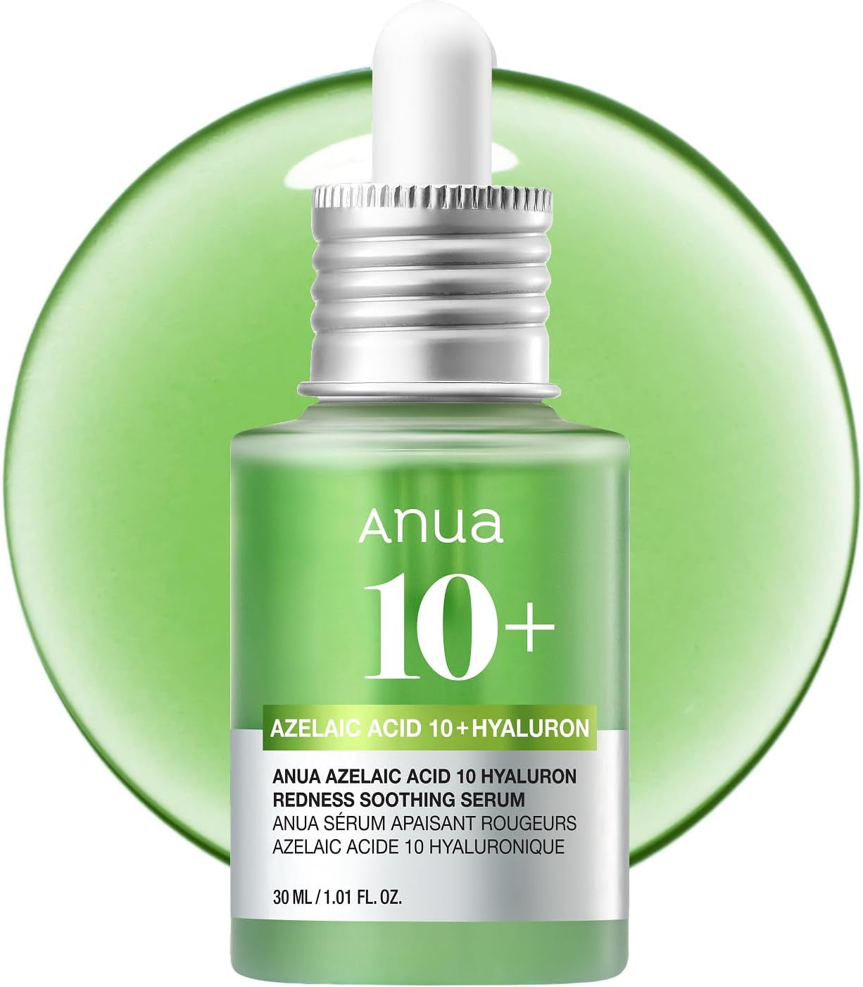 Azelaic Acid 10 Hyaluron Redness Soothing Serum, Facial Serum for Blemish-Prone & Oily-Prone Skin, Lightweight & Hydrating Blemish Care, Hyaluronic Acid, Korean Skincare, 30Ml