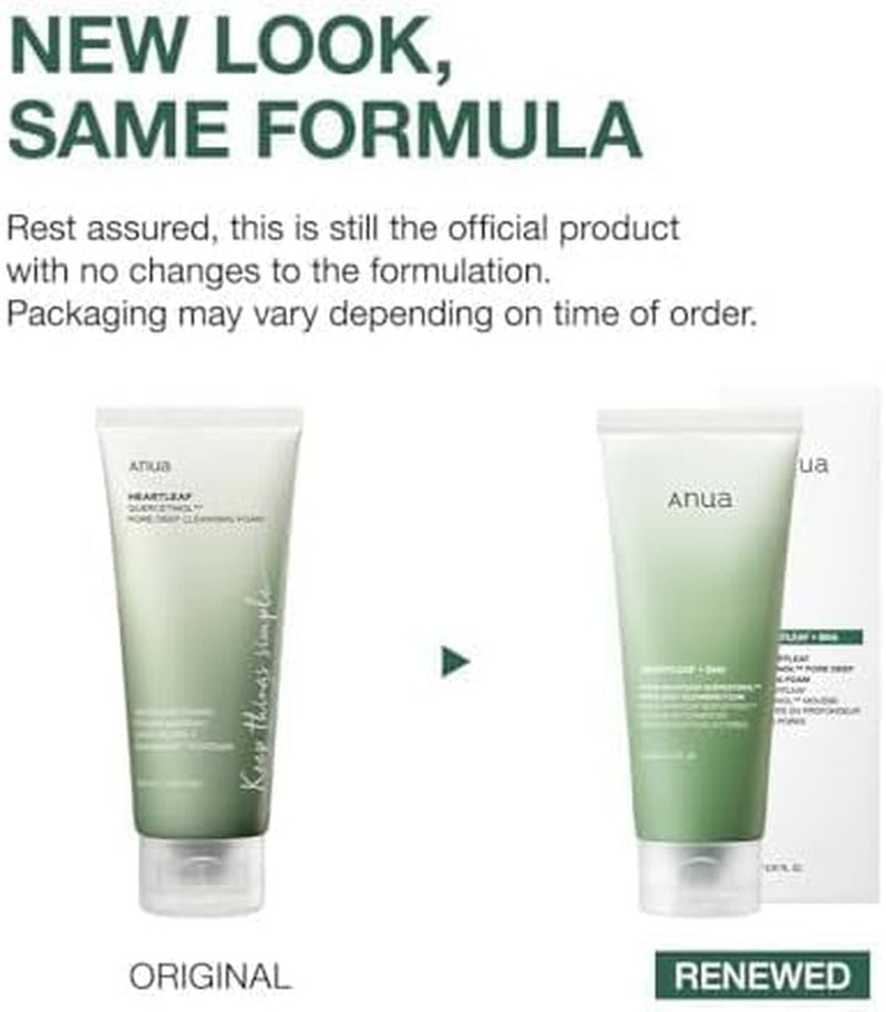 Heartleaf Quercetinol Pore Deep Cleansing Foam, Facial Cleanser, for Double Cleansing, BHA, Hyaluronic Acid, Glycerin, Face Wash, Blackhead Remover, Korean Skincare, 5.07 Fl.Oz