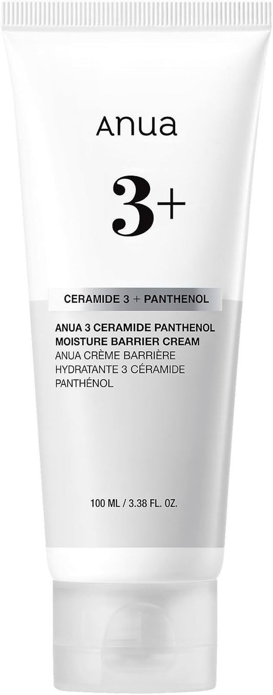 3 Ceramide Panthenol Moisture Barrier Cream, Hydrating Daily Face Moisturizer for All Skin Types, Soothing, Non Comedogenic, with Centella for Skin Barrier, Korean Skincare, 3.38 Fl.Oz