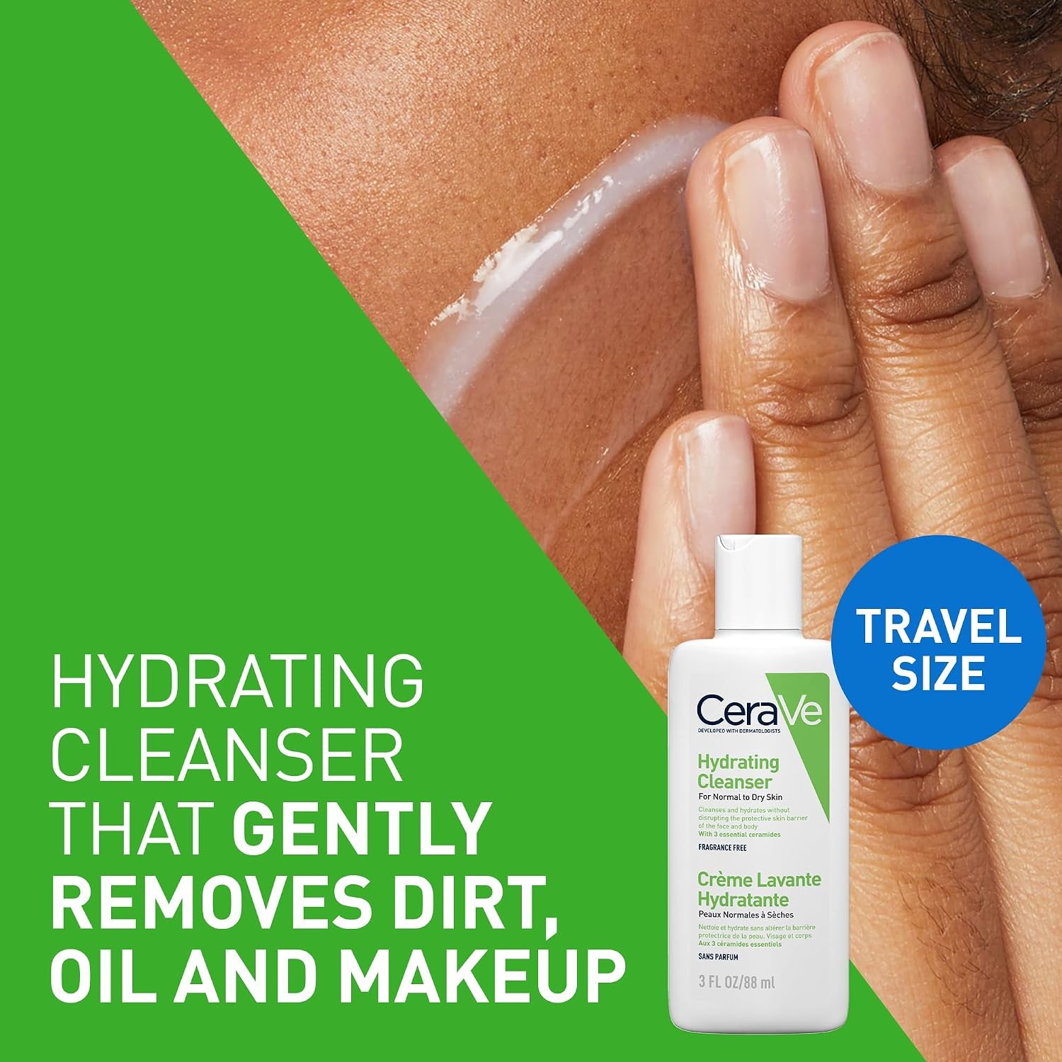 Cerave Hydrating Cleanser, for Normal to Dry Skin, Contains Hyaluronic Acid and 3 Essential Ceramides, Facial Cleanser for Sensitive Skin, Cerave Skin Care Face Wash