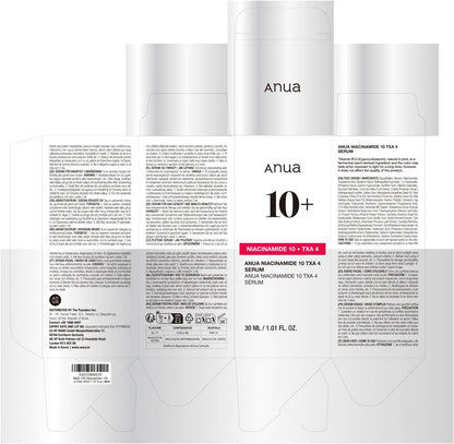 Niacinamide 10 + TXA 4 Serum, Dark Spot Care, Hyaluronic Acid, Tranexamic Acid, Lightweight & Hydrating All-In-One Daily Facial Serum for Glass Skin, Korean Skincare, 30Ml