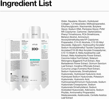 PDRN Hyaluronic Acid 100 Moisturizing Cream, Lightweight, Non-Greasy Hydrating Face Moisturizer with Salmon DNA for Glass Skin, Korean Skincare, 2.02 Fl.Oz