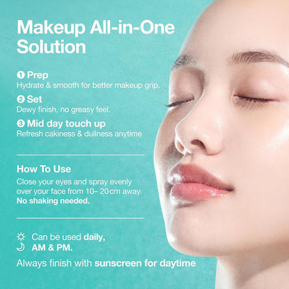 PDRN Collagen Glow Facial Serum Spray, Hydrating Face Mist, Hyaluronic Acid, Dewy Glass Finish, All Skin Types, Instant Plumping Hydration, Firming Care, Korean Skincare, 100Ml