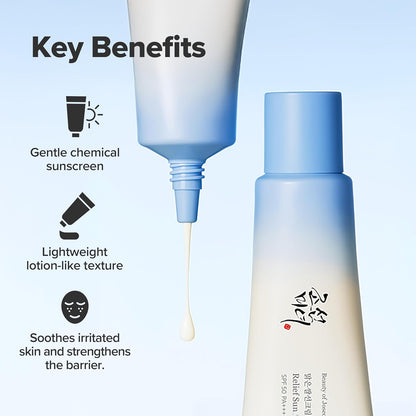 Relief Sun Aqua-Fresh Rice Seed Water + Panthenol | Daily Korean Skincare and Korean Sunscreen for Oily Skin, Lightweight, Non-Sticky, and Less White Cast 50 Ml, 1.69 Fl. Oz.