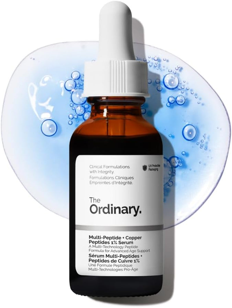 The Ordinary Multi-Peptide + Copper Peptides 1%, Anti-Aging Serum for Reducing Fine Lines and Skin Elasticity, Ghk-Cu Helps Boost Collagen and Elastin Production, 30Ml