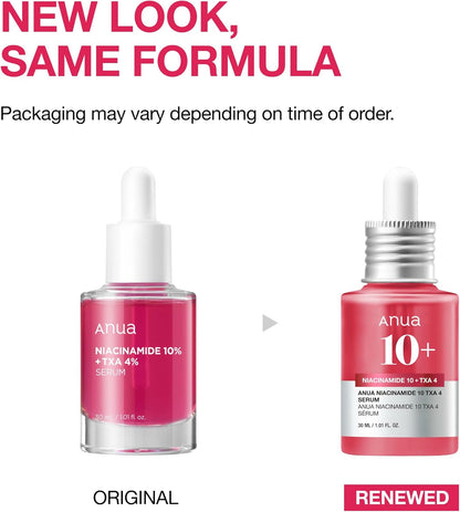 Niacinamide 10 + TXA 4 Serum, Dark Spot Care, Hyaluronic Acid, Tranexamic Acid, Lightweight & Hydrating All-In-One Daily Facial Serum for Glass Skin, Korean Skincare, 30Ml