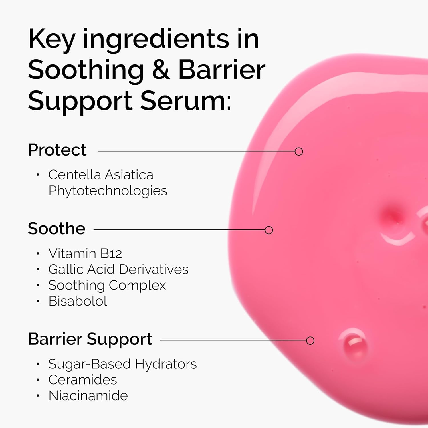 Soothing & Barrier Support Serum, Redness-Reducing & Hydrating Solution for Skin Barrier Recovery, 30Ml