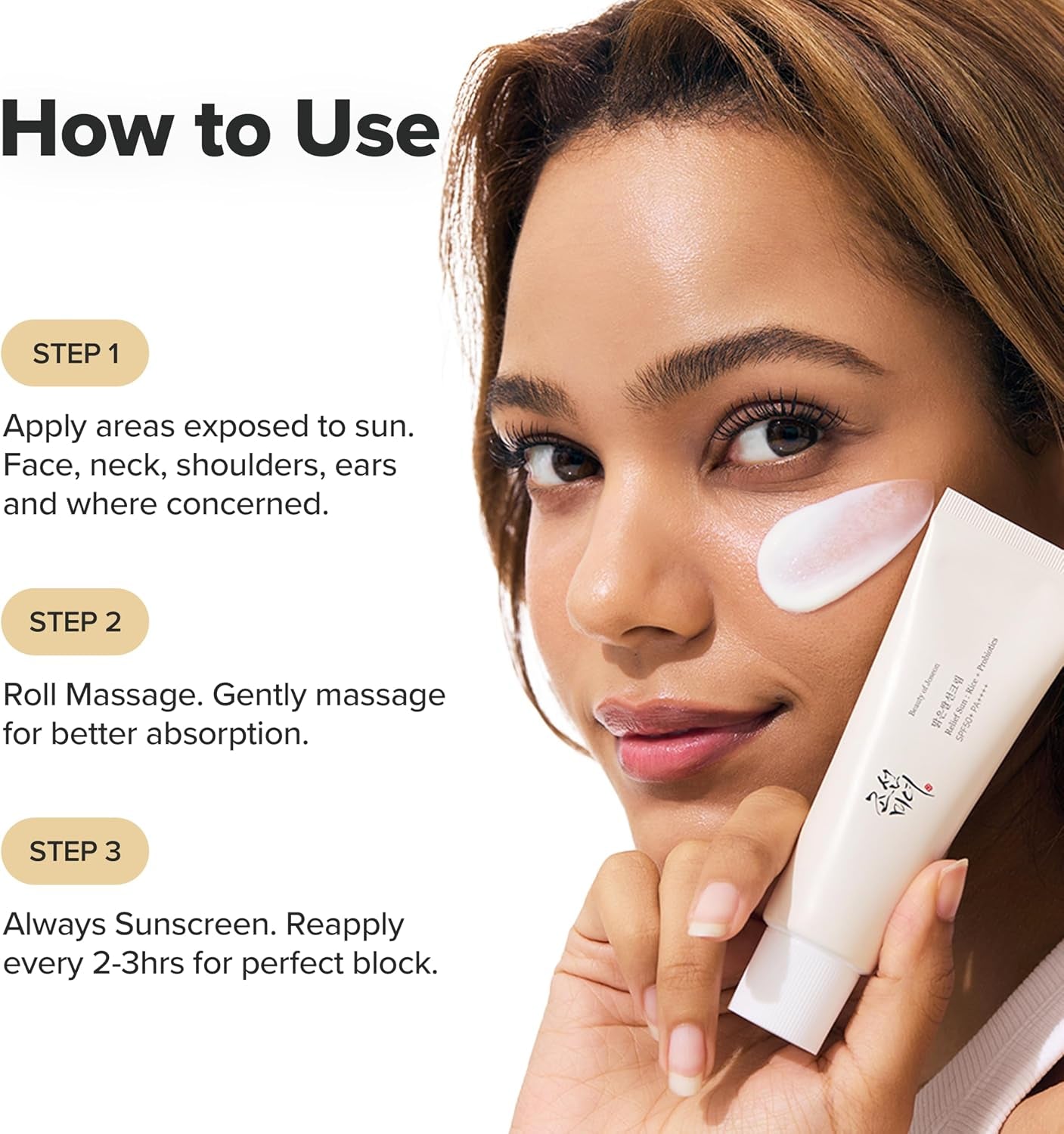 Relief Sun Rice SPF | Daily Korean Skincare and Hydrating Korean Sunscreen, Lightweight, Non-Sticky, and Less White Cast 50 Ml, 1.69 Fl. Oz.