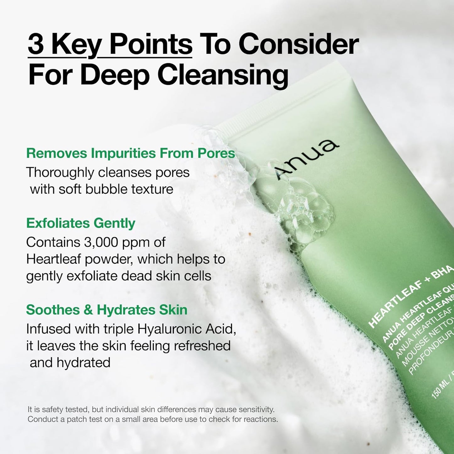 Heartleaf Quercetinol Pore Deep Cleansing Foam, Facial Cleanser, for Double Cleansing, BHA, Hyaluronic Acid, Glycerin, Face Wash, Blackhead Remover, Korean Skincare, 5.07 Fl.Oz