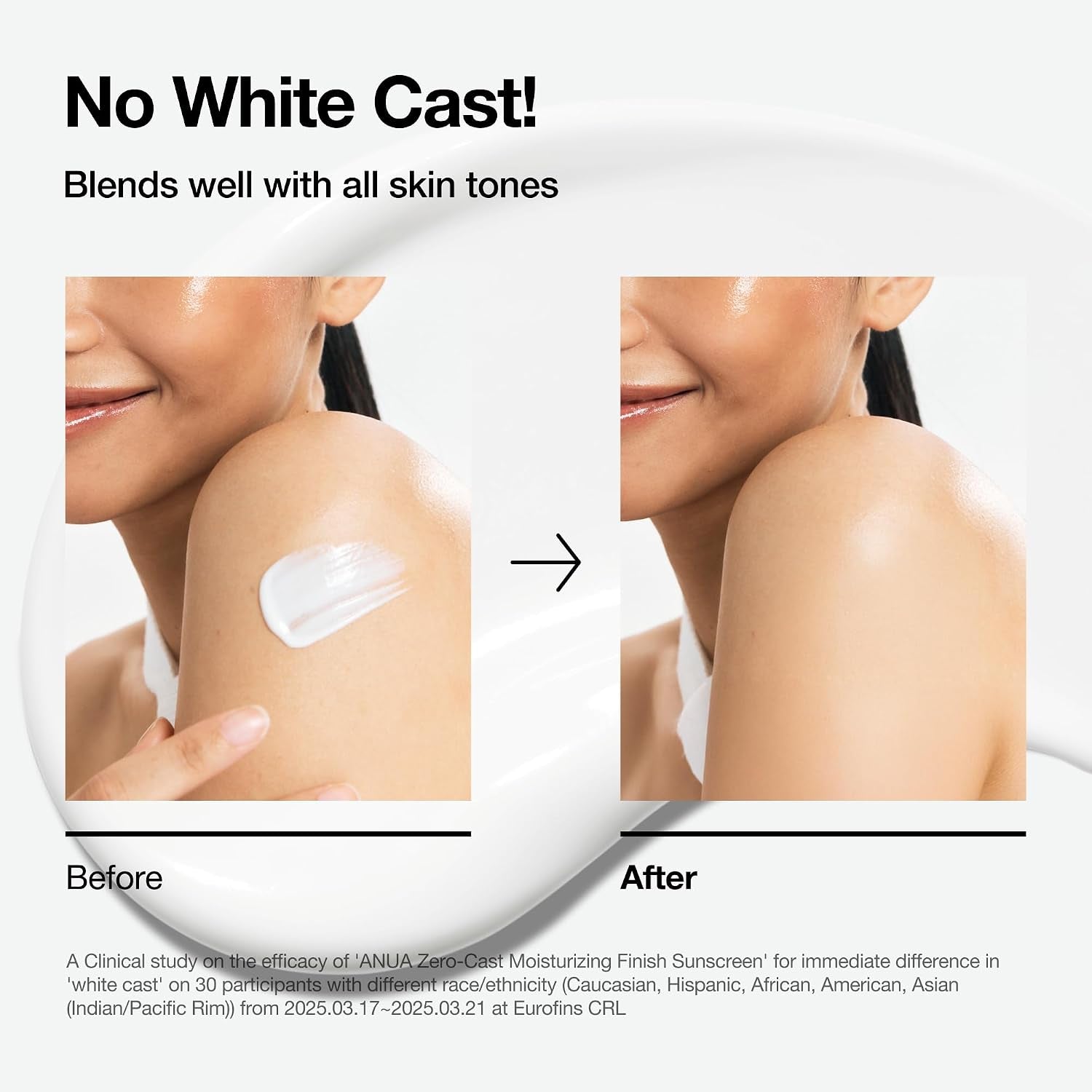 Zero-Cast Moisturizing Sunscreen SPF 50, Glow Natural Sun Cream for Face, No White Cast, Hyaluronic Acid, Niacinamide, Oil-Free, Korean Skincare, 1.69 Fl.Oz